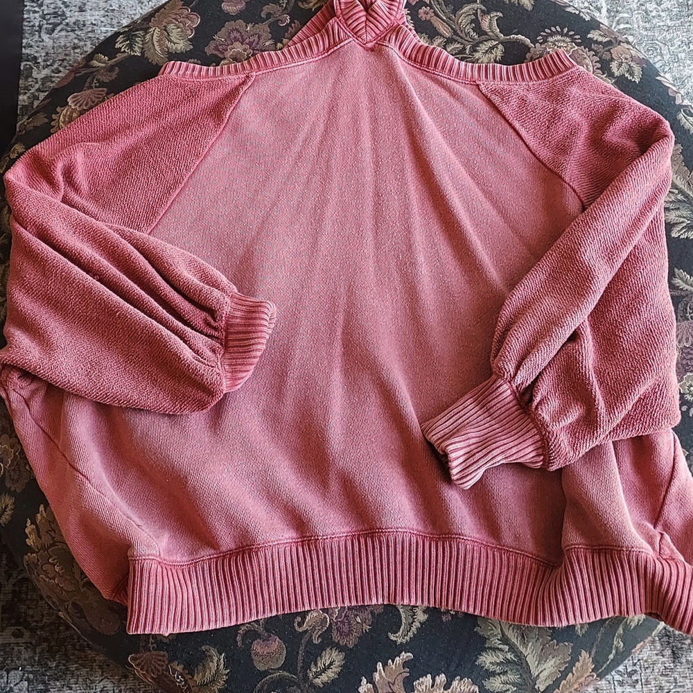 Free People Dusty Rose Off-the-Shoulder Sweater